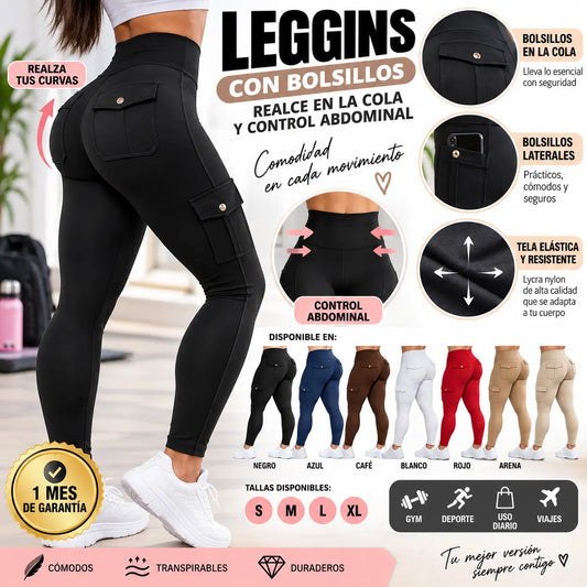 Leggins con Bolsillos y Realce en la Cola 🍑✨