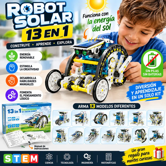 🤖☀️ Robot Solar 13 en 1: ¡Construye, Explora y Aprende! 🚀🧠